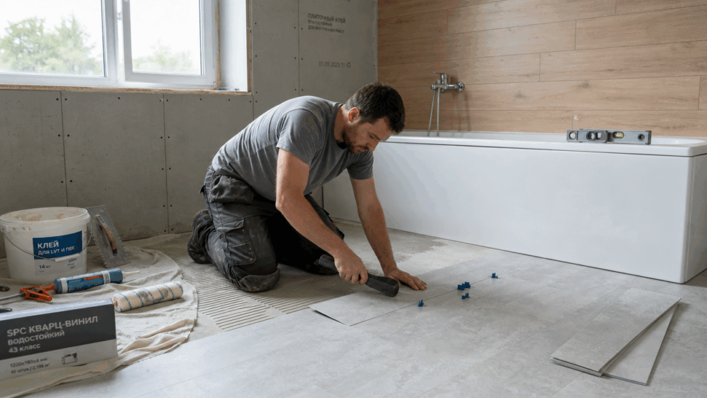 remont vannoj kvarcvinilom ukladka i materialy c3a03733
